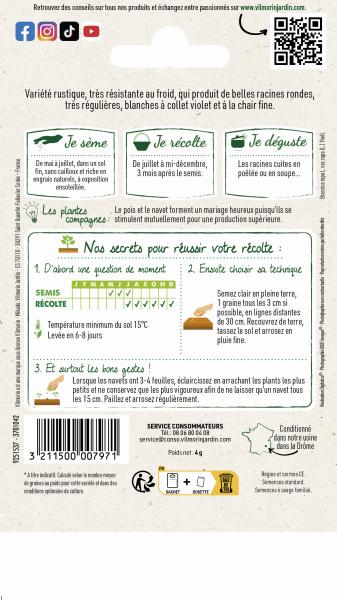 Potagères - Navet-Légume de Nancy à Feuille Entière - MEDIA_PACKAGING_VERSO